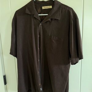 Tommy Bahama Men's Short-Sleeve Camp Shirt in Dark Brown